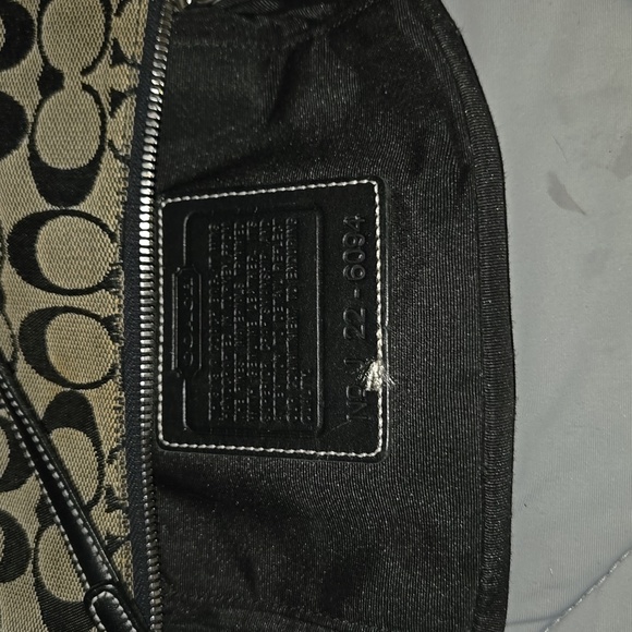 Vintage Coach Shoulder Bag Signature Demi Pochetette Black And Grey - Picture 6 of 9